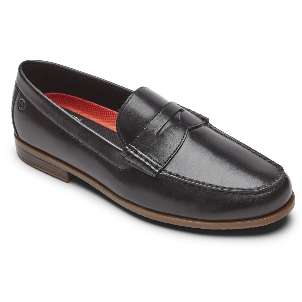 Rockport Loafers Herre Svart - Curtys Penny - SKHI70234